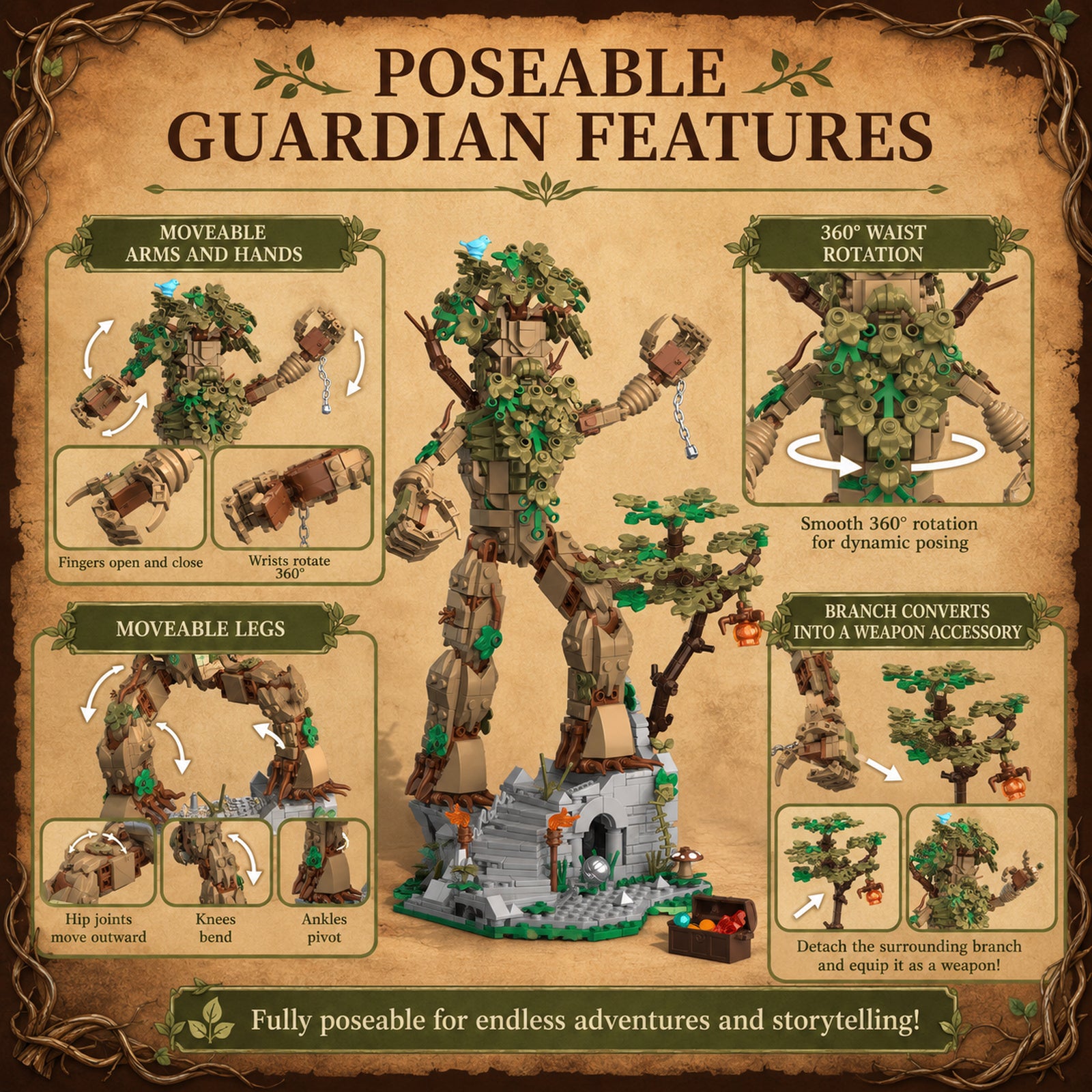 Arboreal Keep poseable tree guardian features