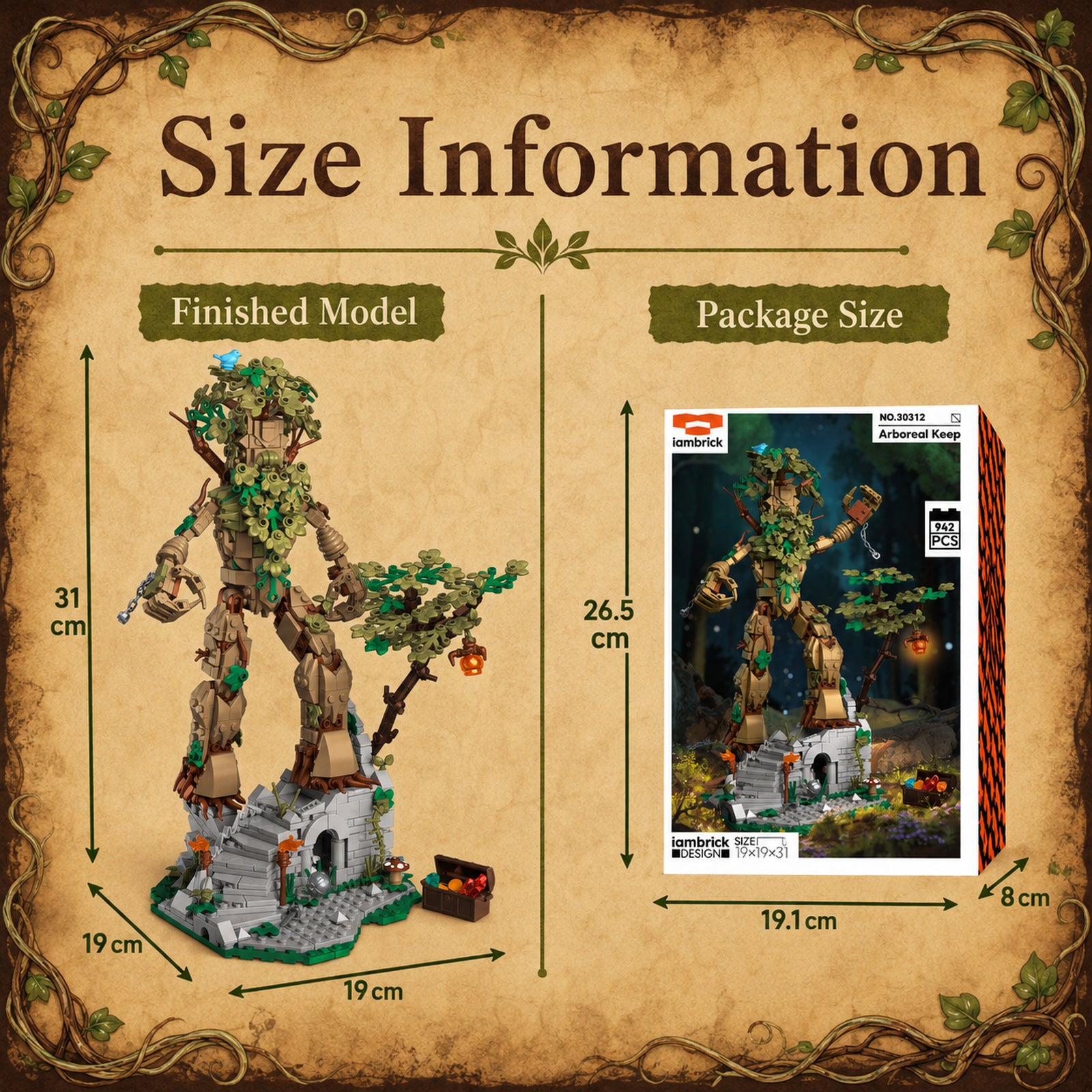 Arboreal Keep Fantasy Tree Guardian size information diagram