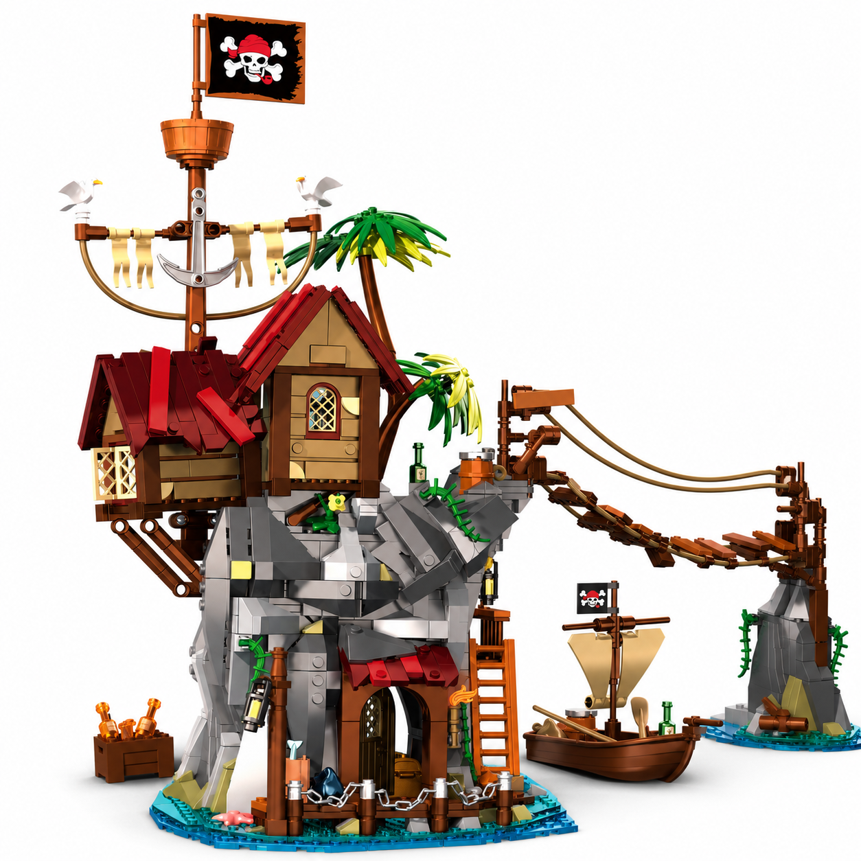 Cliffside Broken Mast Cabin building blocks set main product image