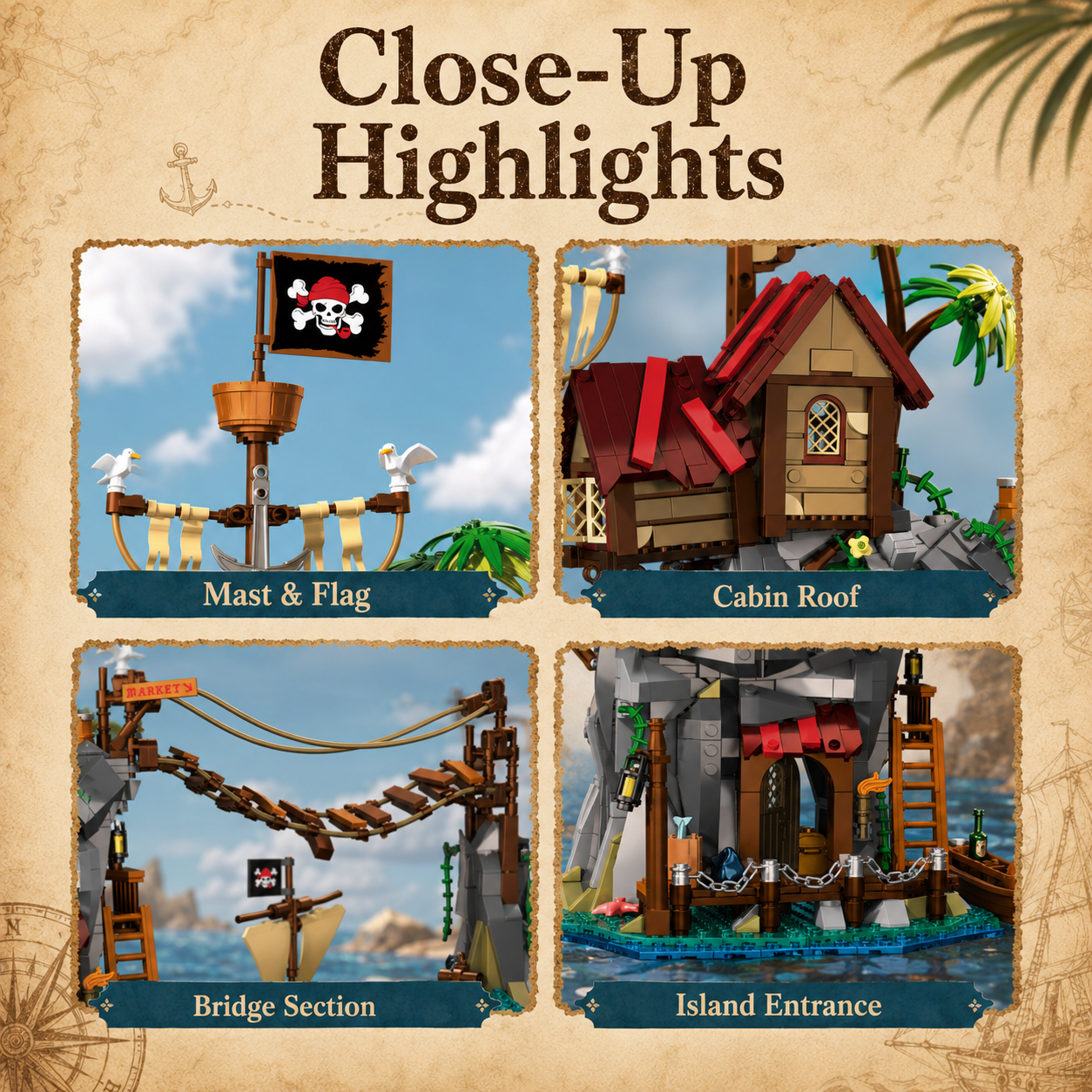 Cliffside Broken Mast Cabin close-up feature highlights