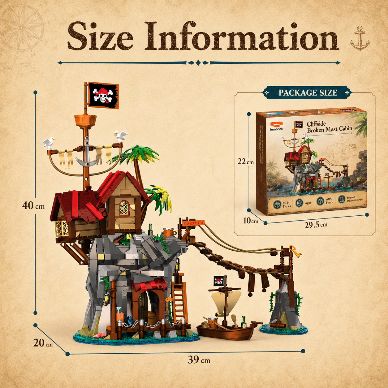 Cliffside Broken Mast Cabin size information diagram