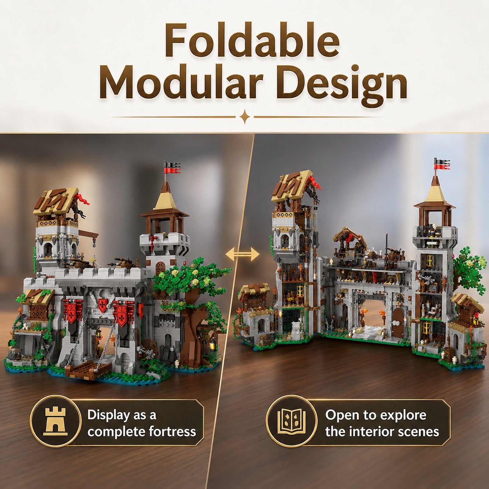 Medieval Knight Fortress foldable modular castle design