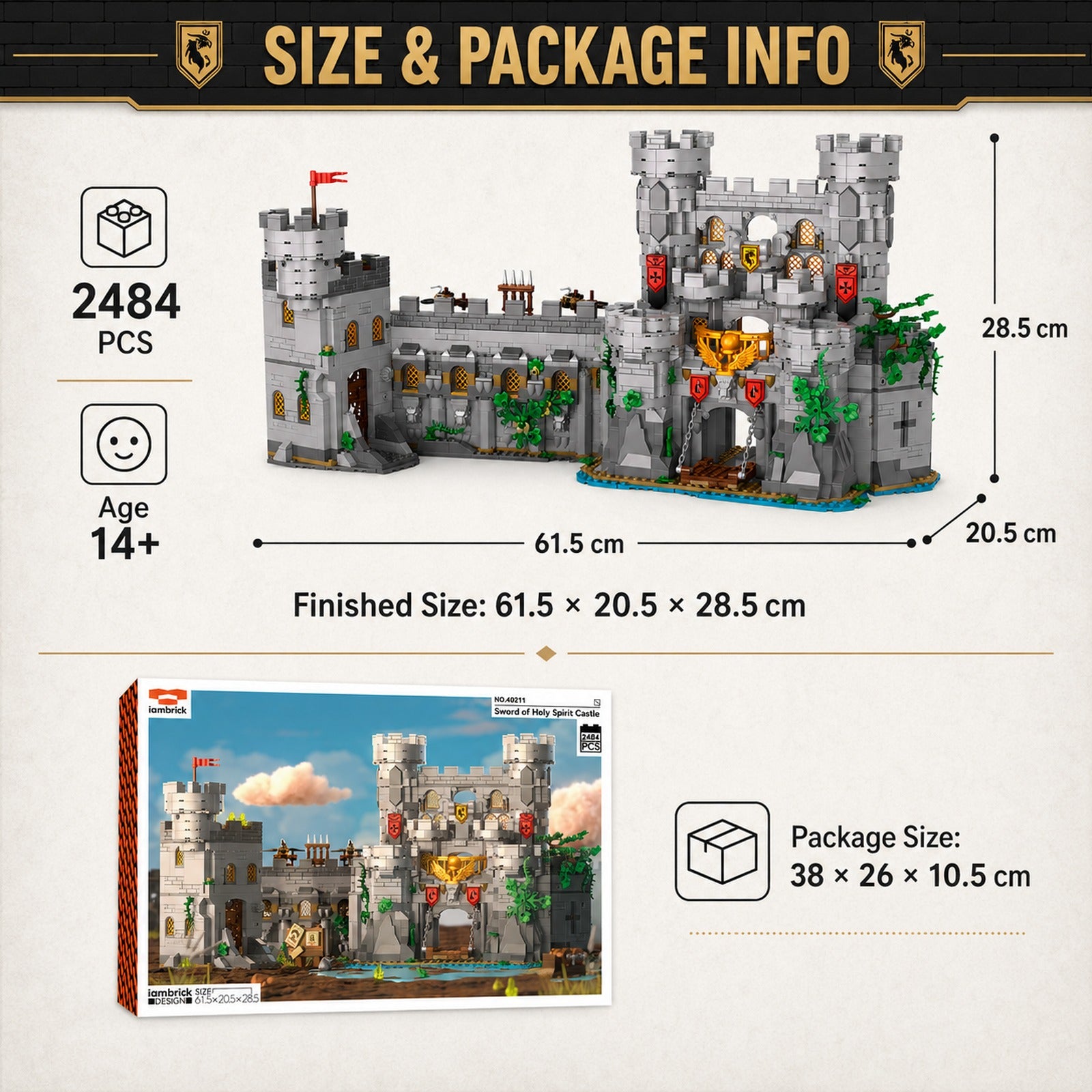 Medieval Sword Castle size and package information