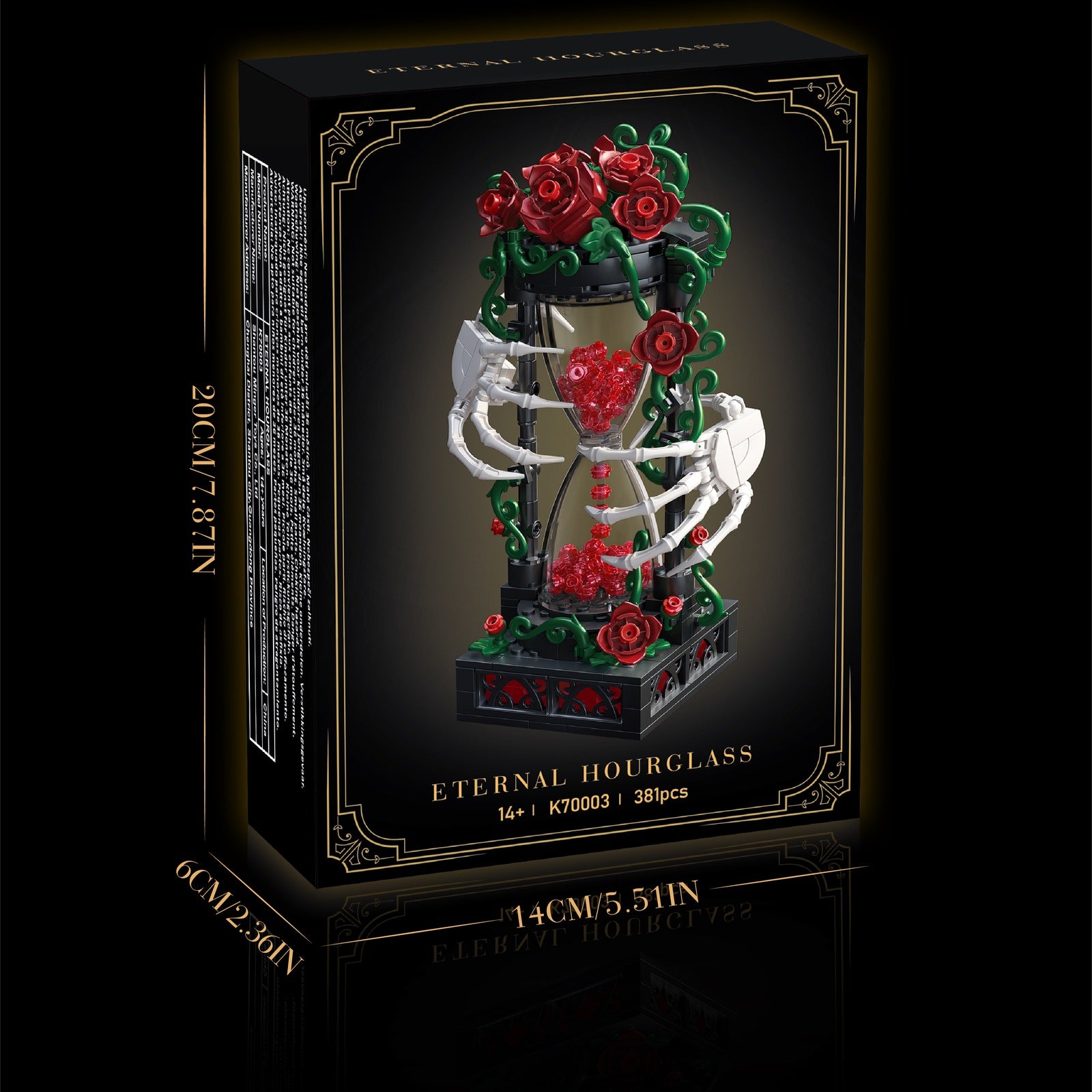Gothic Eternal Hourglass Building Block Display Set - retail packaging display