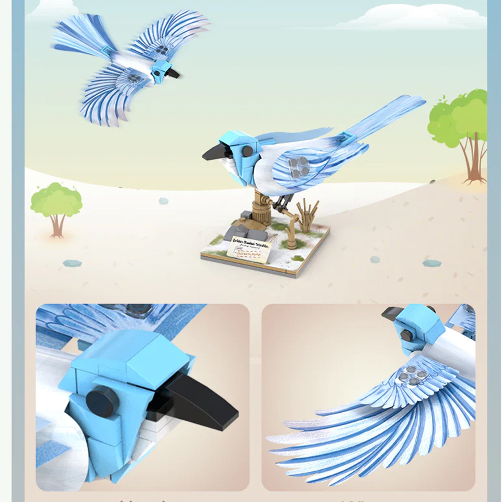 CaDA C71025W 382 Pcs Elements Endangered Birds of North America building blocks Compatible with Lego