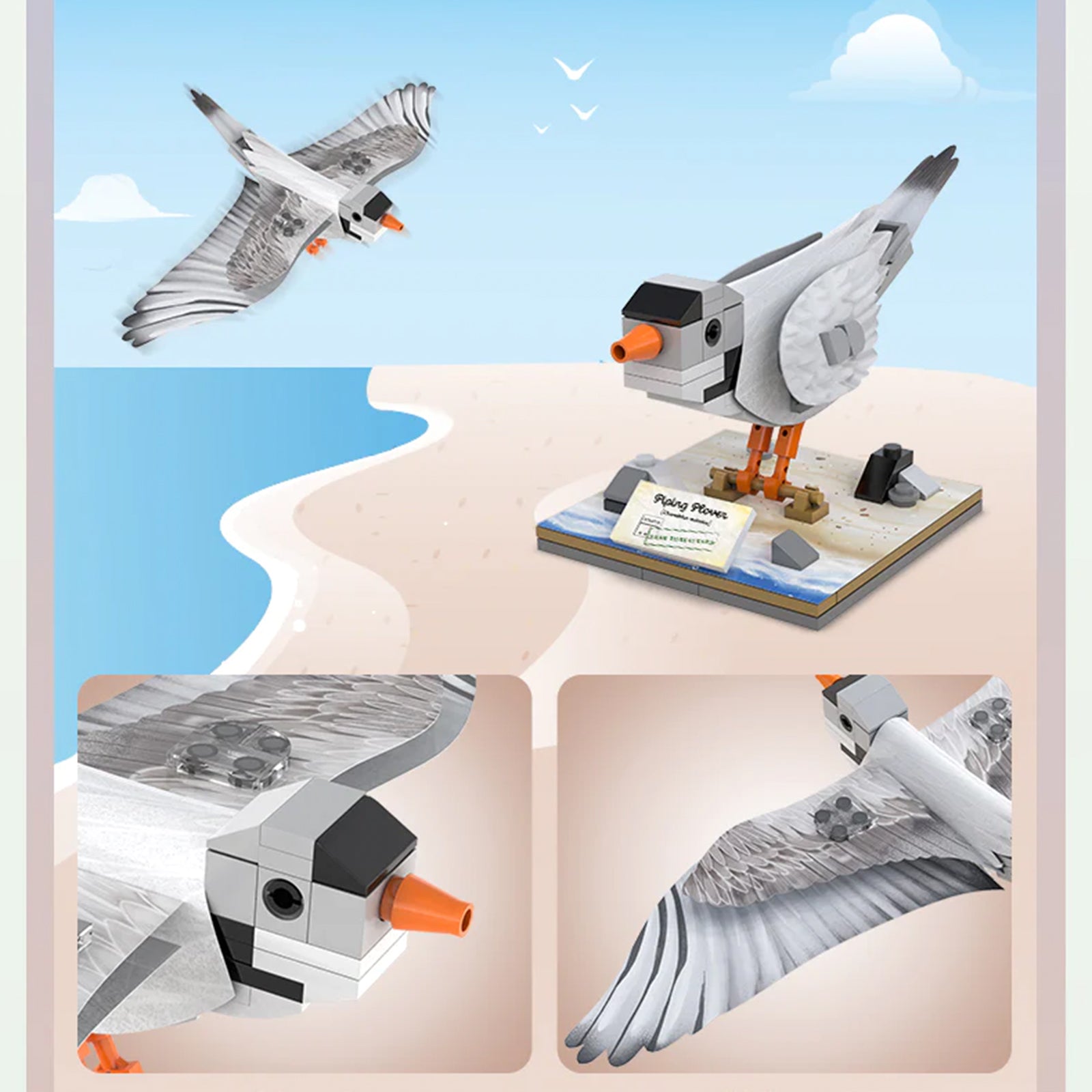 CaDA C71025W 382 Pcs Elements Endangered Birds of North America building blocks Compatible with Lego