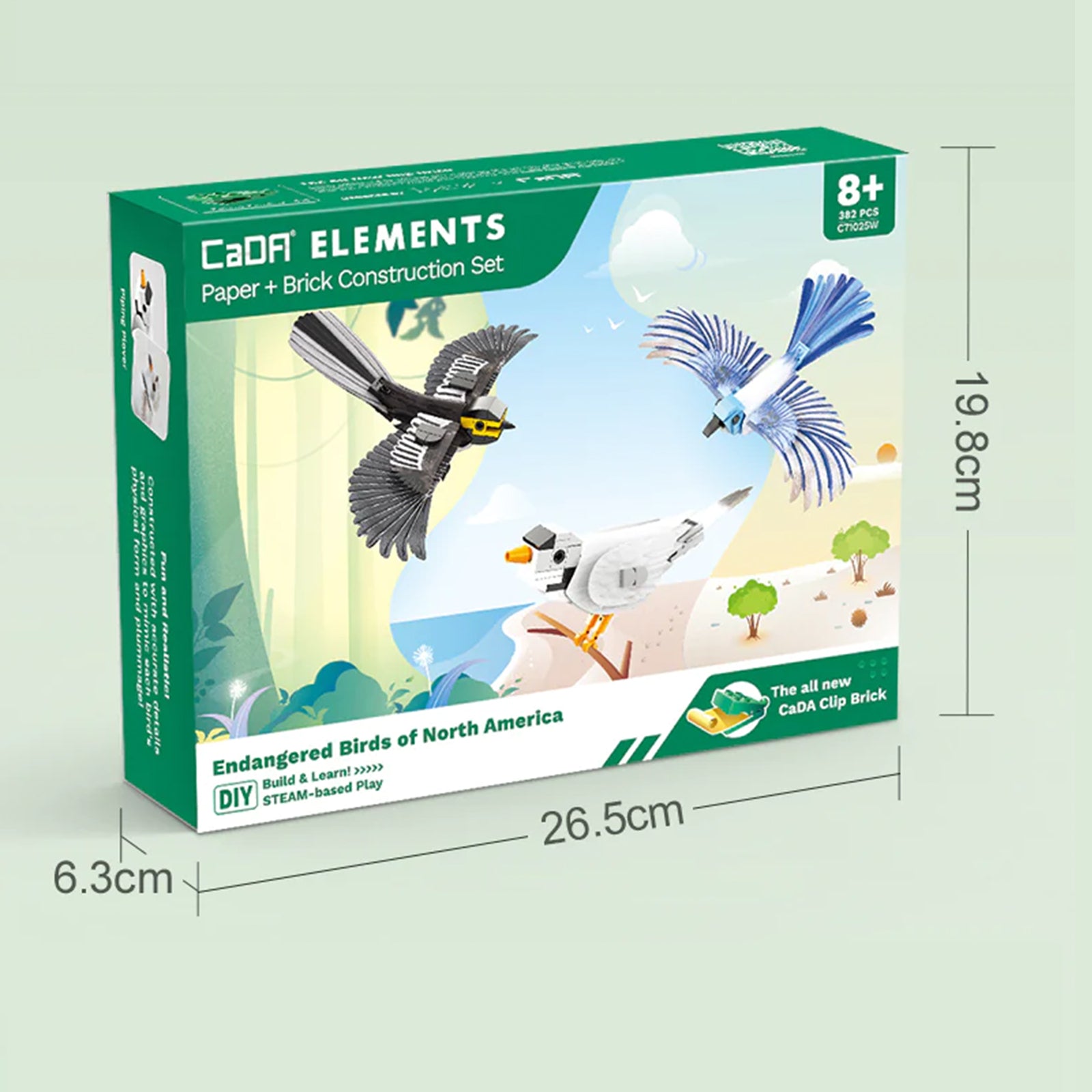 CaDA C71025W 382 Pcs Elements Endangered Birds of North America building blocks Compatible with Lego