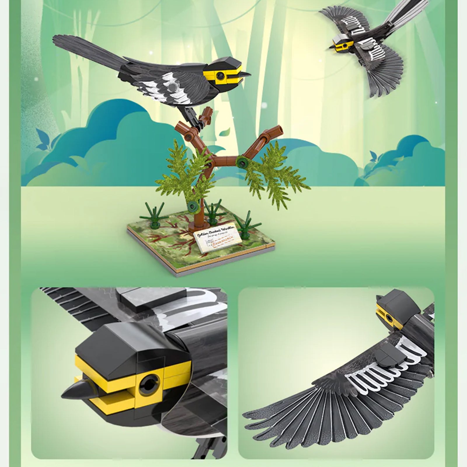 CaDA C71025W 382 Pcs Elements Endangered Birds of North America building blocks Compatible with Lego