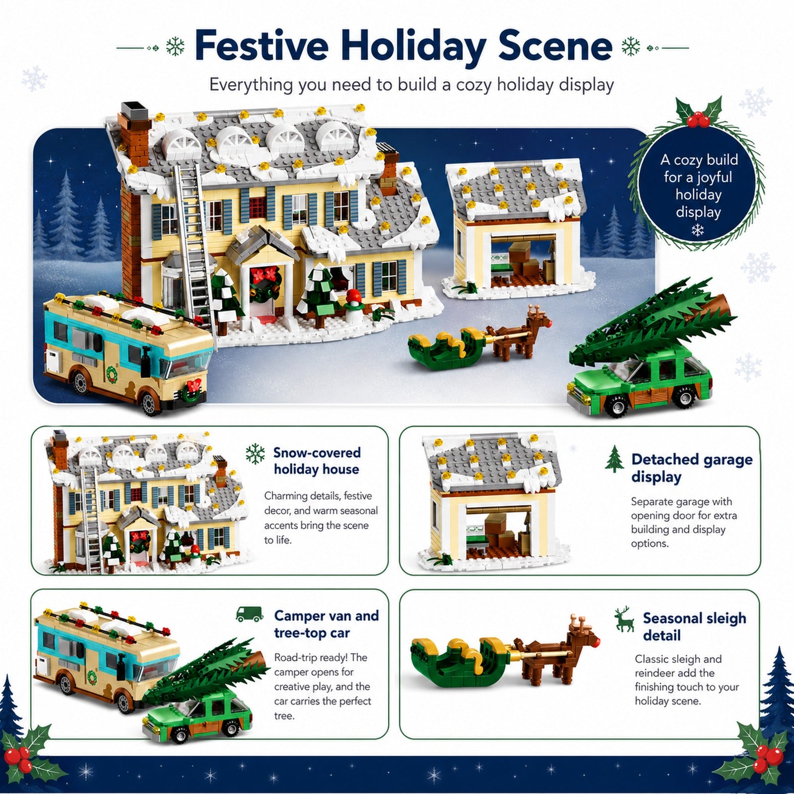 Light-Up Christmas Holiday House festive holiday display scene