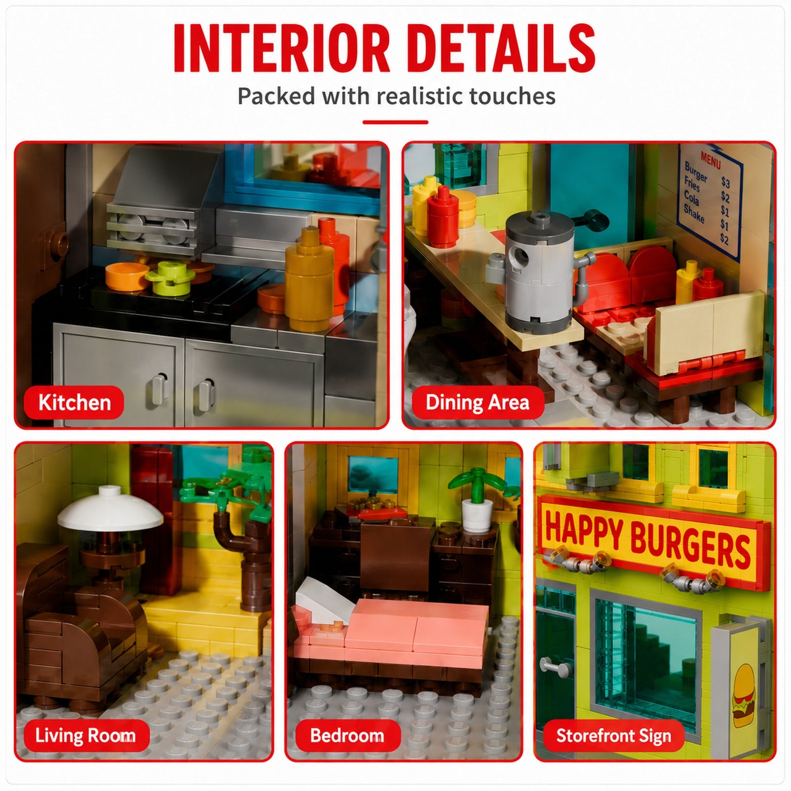 Happy Burger Shop interior room and shop details