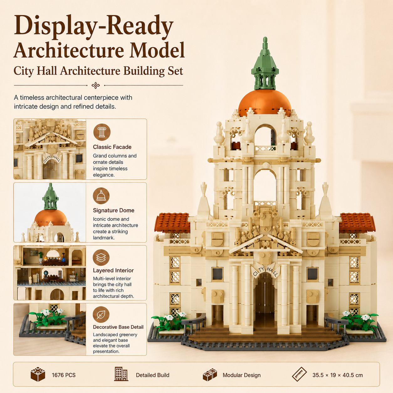 Town Hall Architecture display-ready building model
