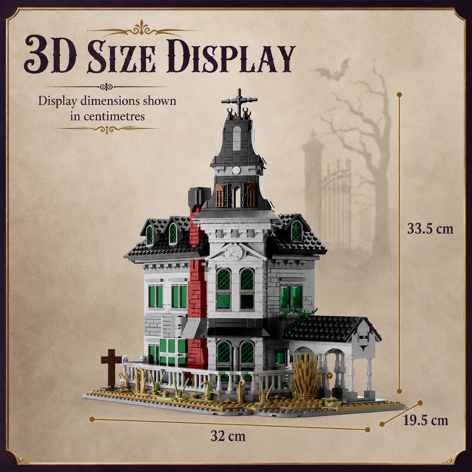 Gothic Victorian Manor product size information
