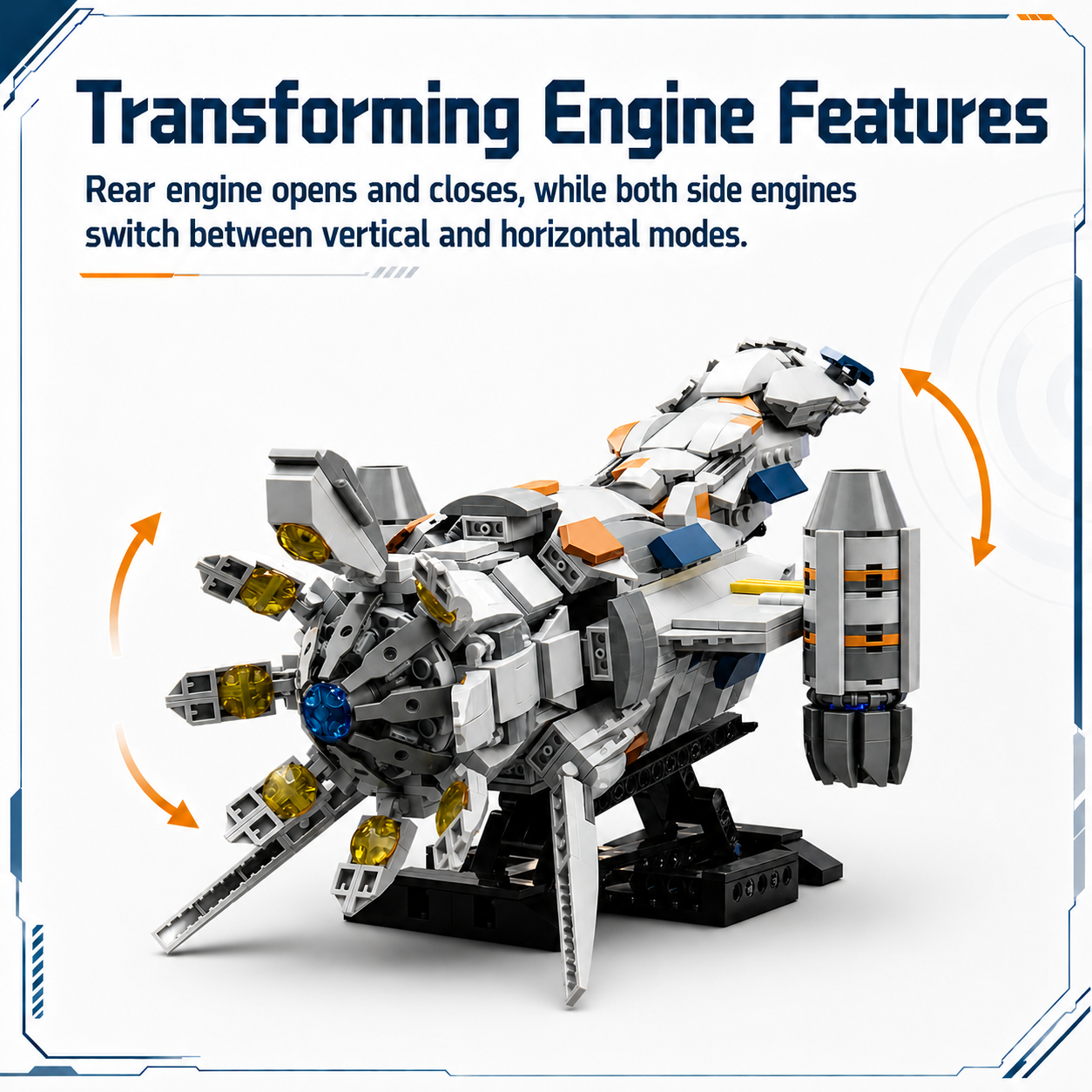 Galaxy Explorer Spaceship engine and detachable feature details
