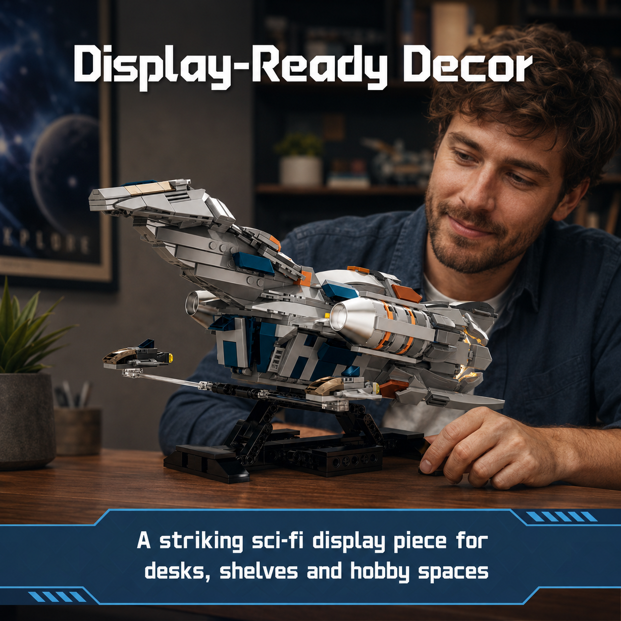 Galaxy Explorer Spaceship display-ready decor scene