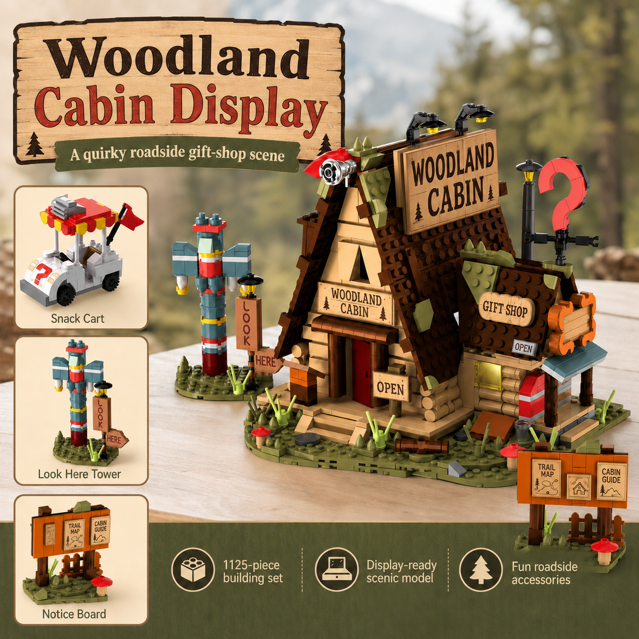 Quirky Woodland Cabin Gift Shop feature overview