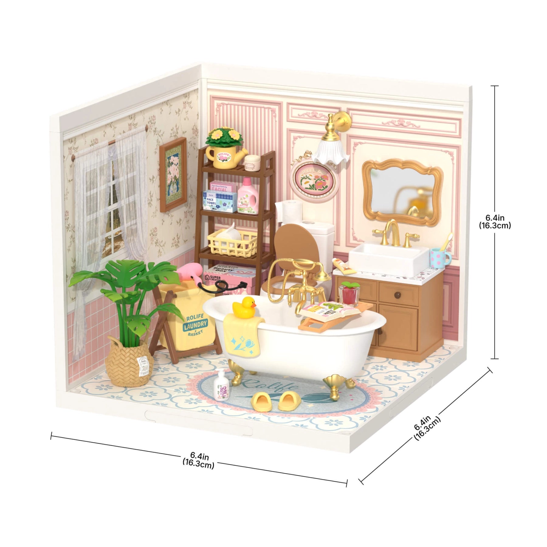 Robotime Rolife Pop Bubble Bathroom Plastic DIY Miniature House DW014B