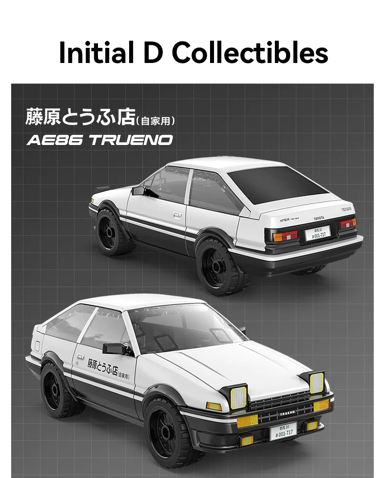 CaDA C55018W Initial D 1:35 Toyota Trueno AE86  Building Block Toyota model racing car