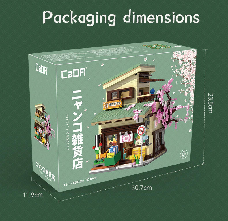 CaDA 921 Pics Kitty's Grocery C66015W Traditional Japanese two-story building full bloom