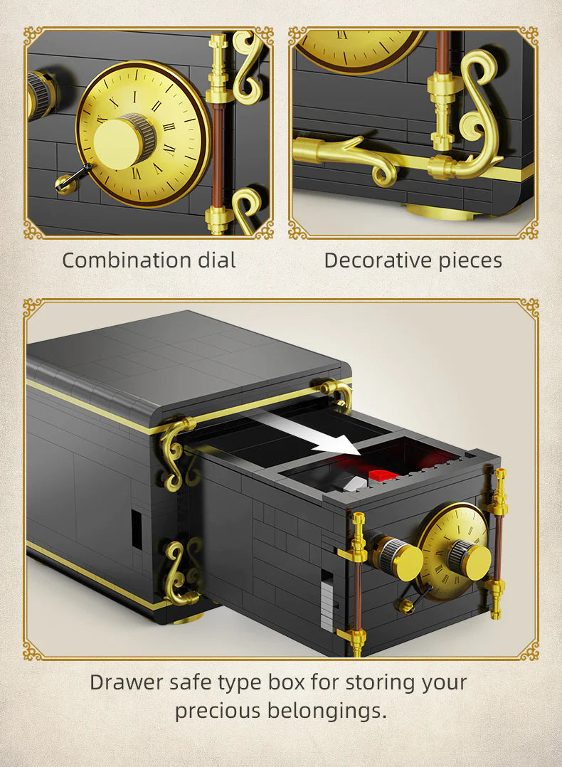 CaDA C71006W 424 Pics Combination Safe building block set antique-style safe