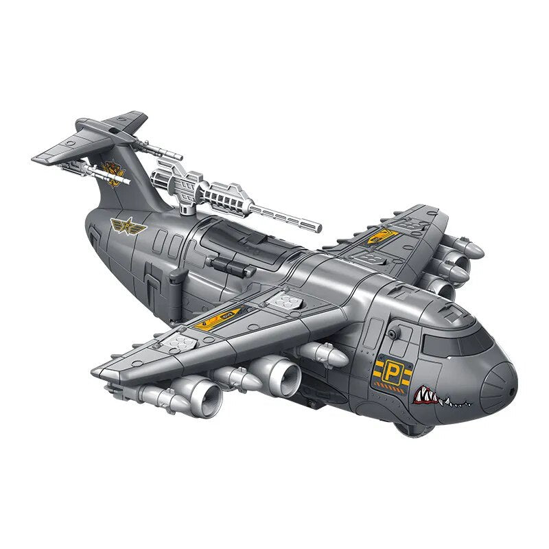Children's Military Transformation Aircraft C17 Track Gliding Tank Can Store Transport Aircraft Boy Toy Birthday Gift