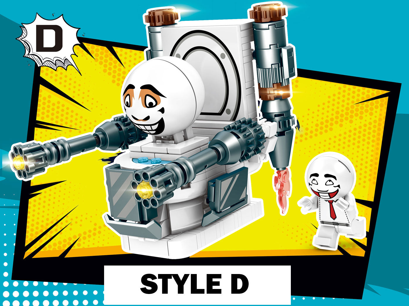 4PACKS 1227PCS Toilet Man Vs Monitor Man Game Figures Speakerman Camera Man Dolls Skibidi Doll Building Block Toys MG1339