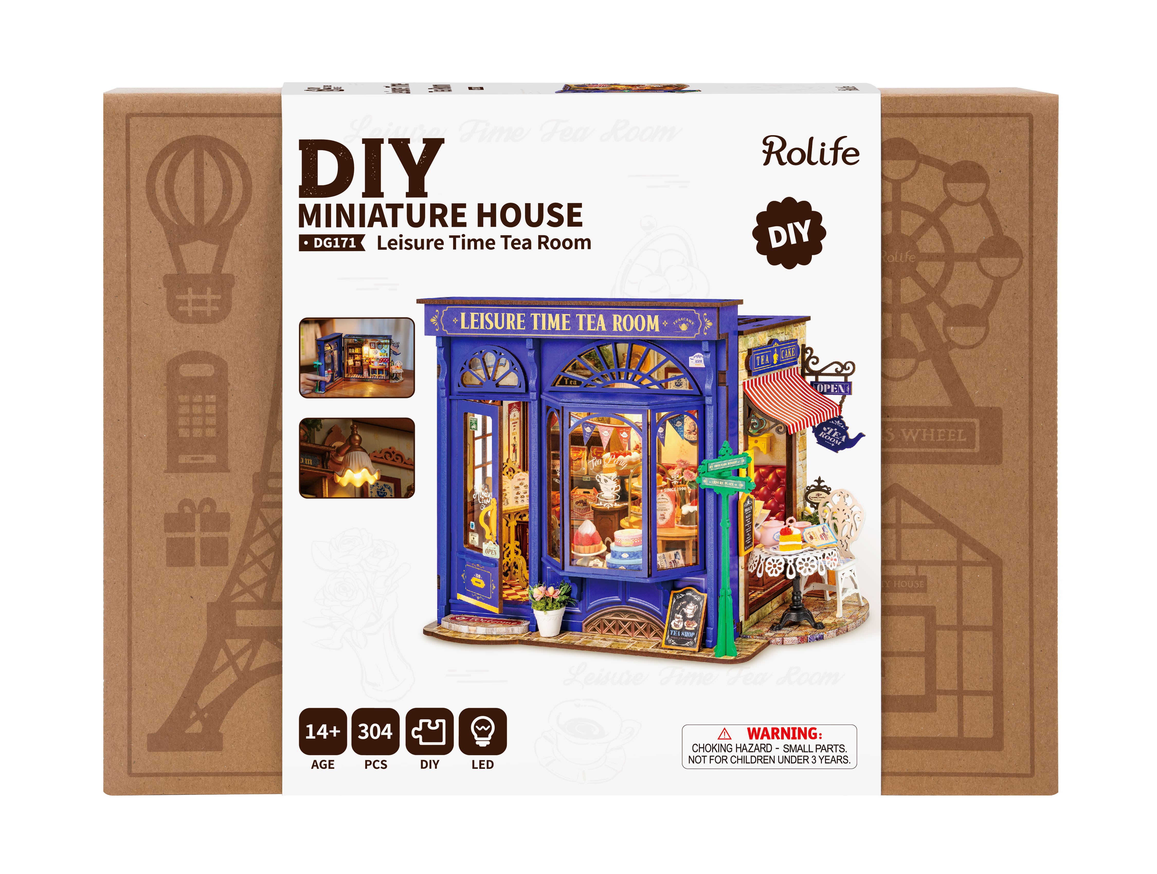 Rolife Leisure Time Tea Room DIY Miniature House DG171