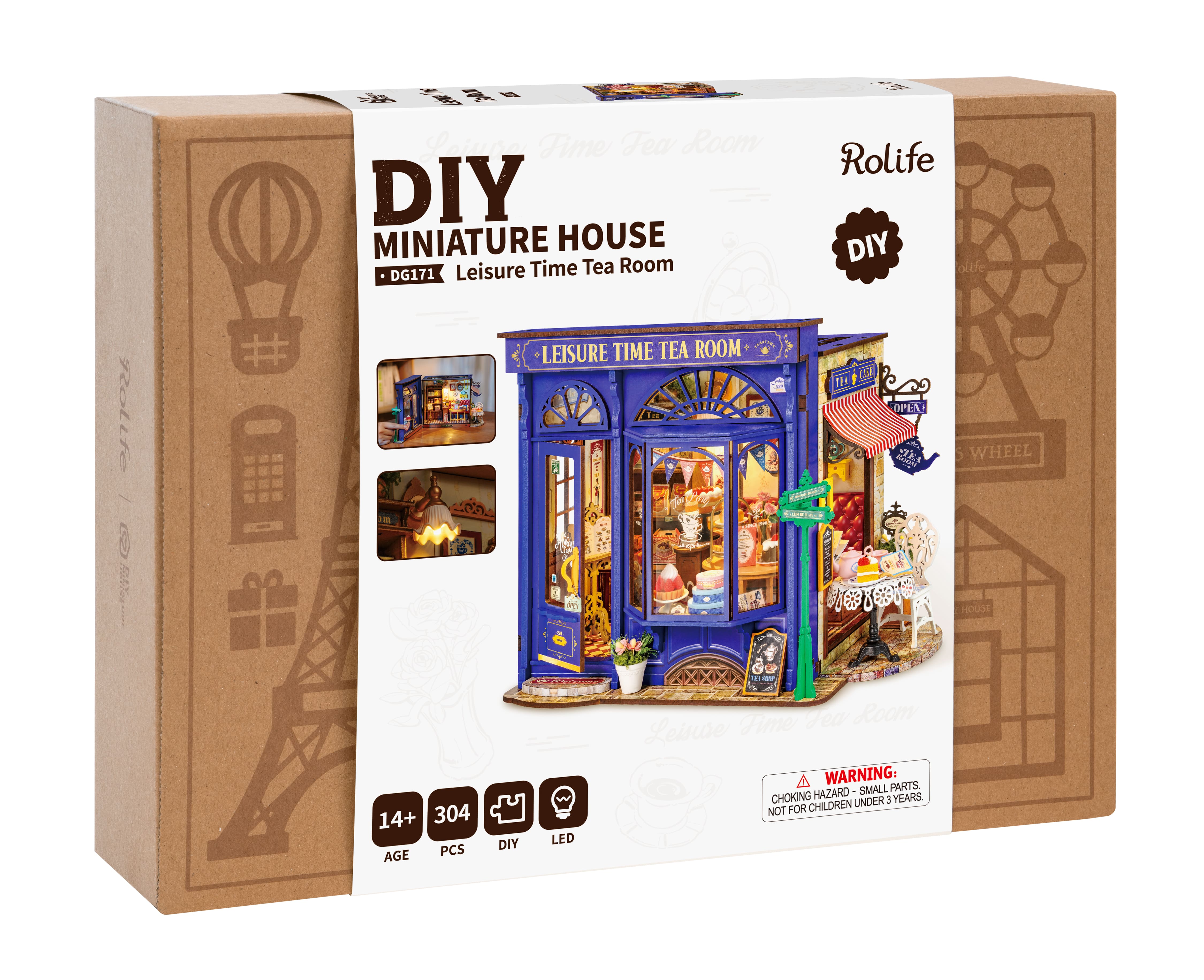 Rolife Leisure Time Tea Room DIY Miniature House DG171