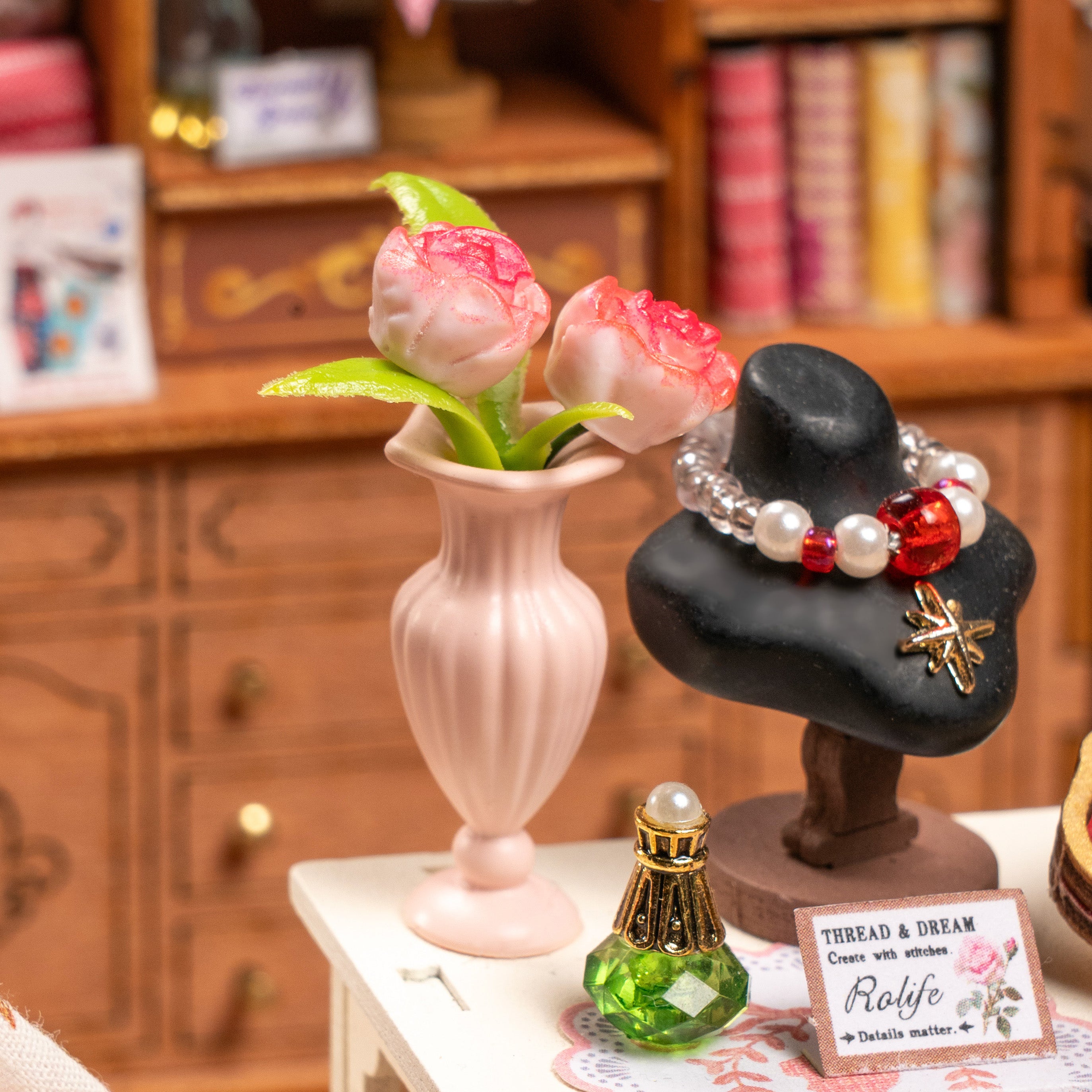 Rolife Elsa's Tailoring DIY Miniature House - DG178 | 3D Dollhouse Kit with LED Lights for Adults