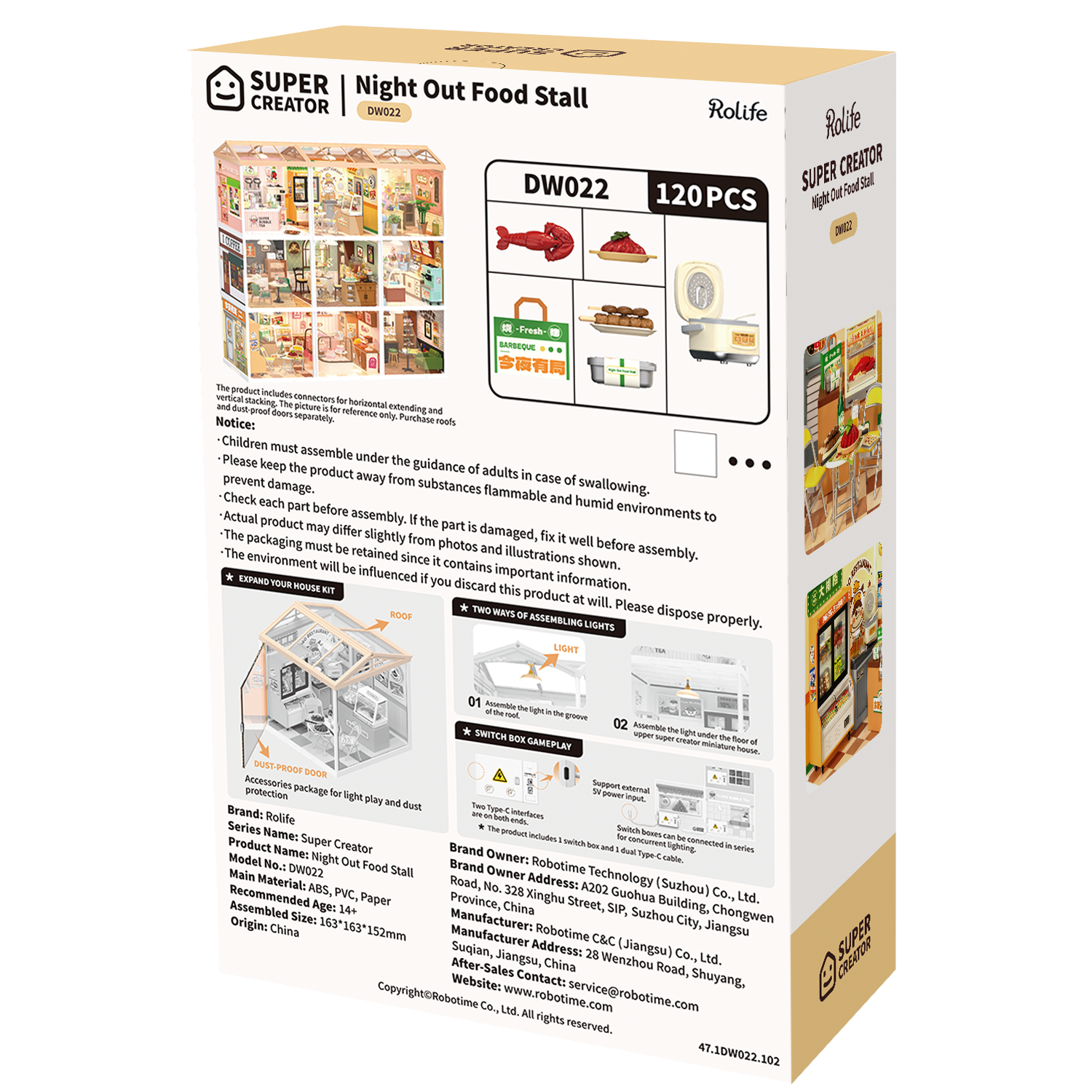 Rolife Night Out Food Stall DIY Miniature House - DW022 | 3D Street Food Scene with LED Lights