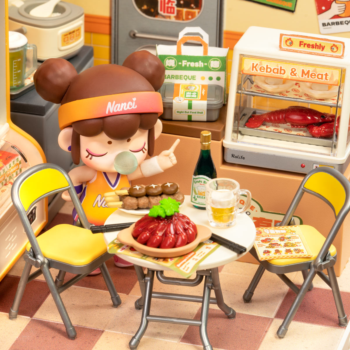 Rolife Night Out Food Stall DIY Miniature House - DW022 | 3D Street Food Scene with LED Lights