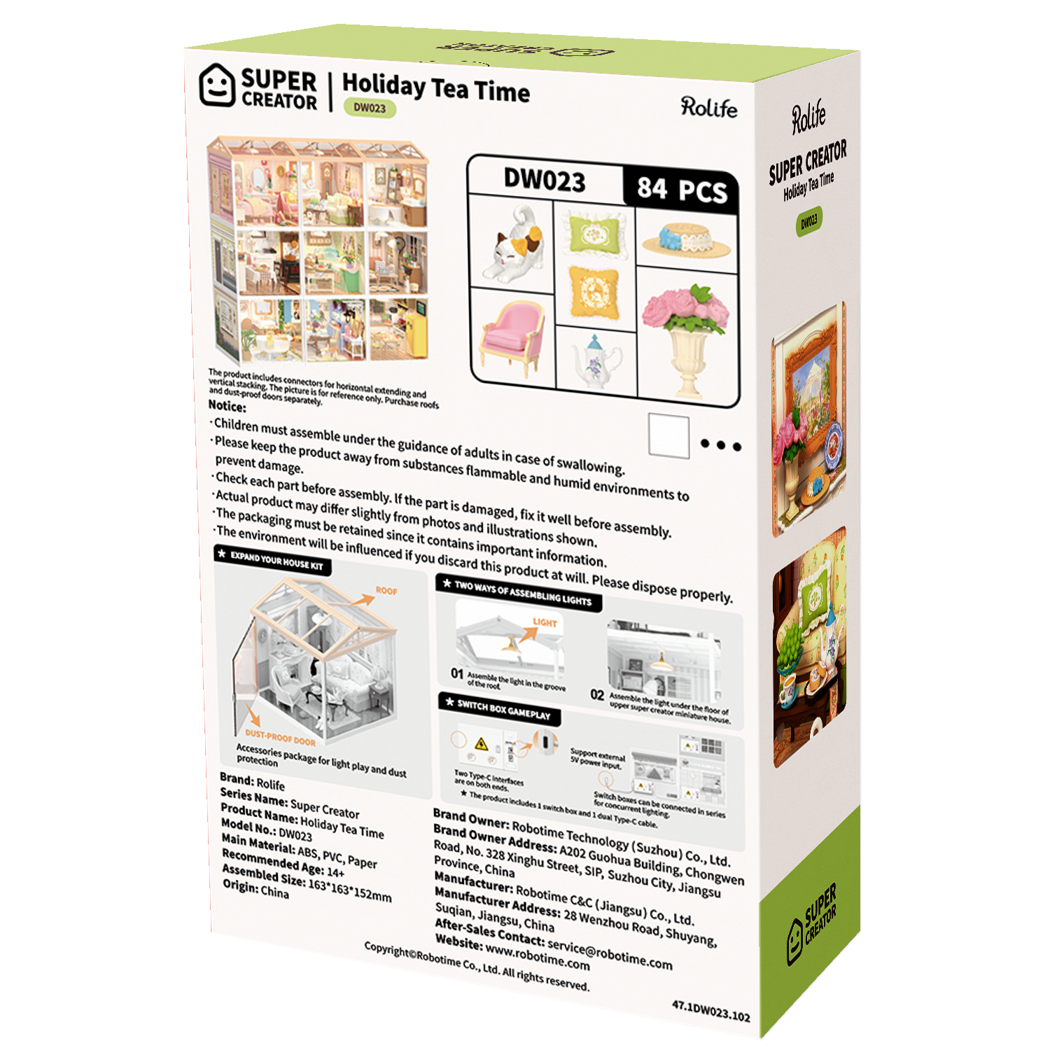 Rolife Holiday Tea Time DIY Miniature House - DW023 | Cozy 3D Christmas Tea Room with LED Lights