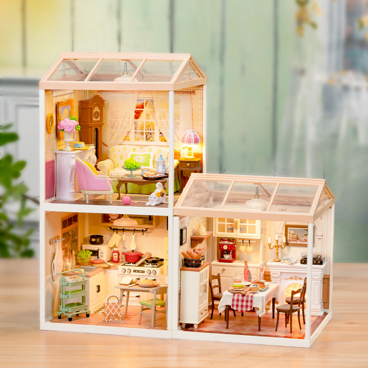 Rolife Holiday Tea Time DIY Miniature House - DW023 | Cozy 3D Christmas Tea Room with LED Lights