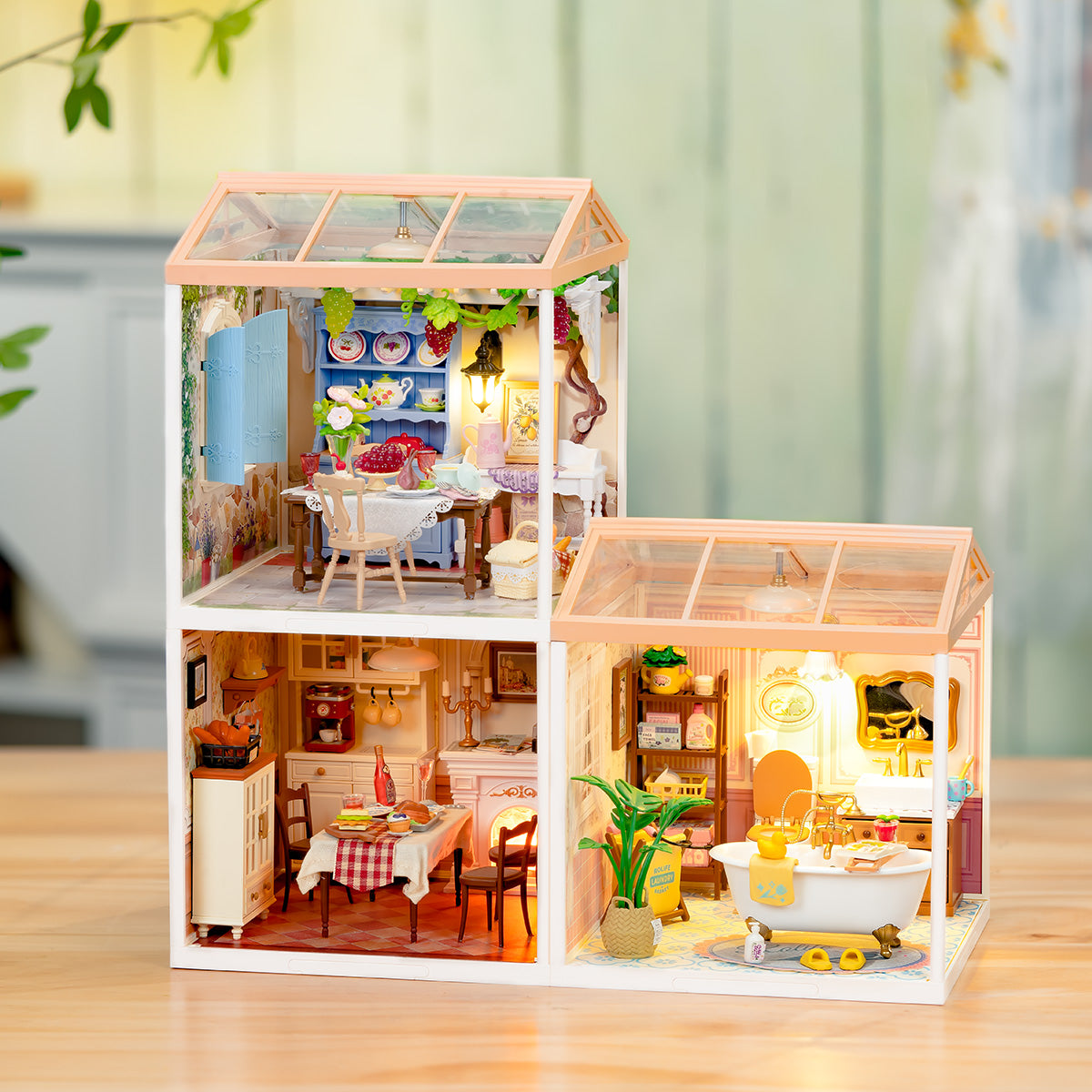 Rolife Midsummer Dream Yard DIY Miniature House - DW025 | 3D Garden Miniature Kit with LED Lights for Adults