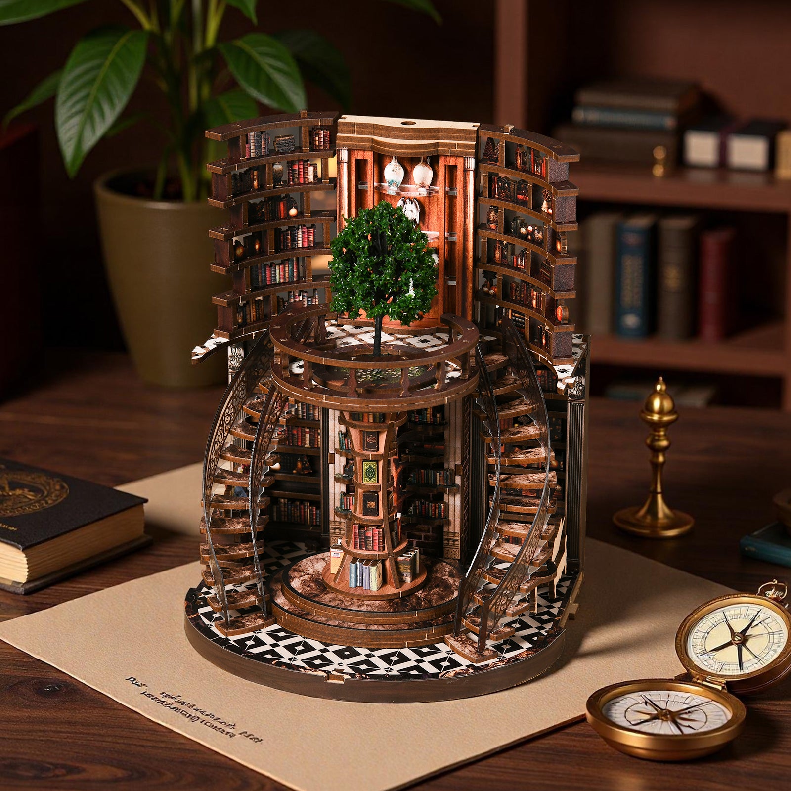 Wisdom Rings Book Repository DIY miniature kit lifestyle scene