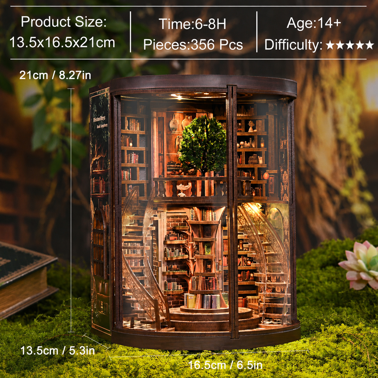 Wisdom Rings Book Repository DIY Book Nook Kit - size and product information