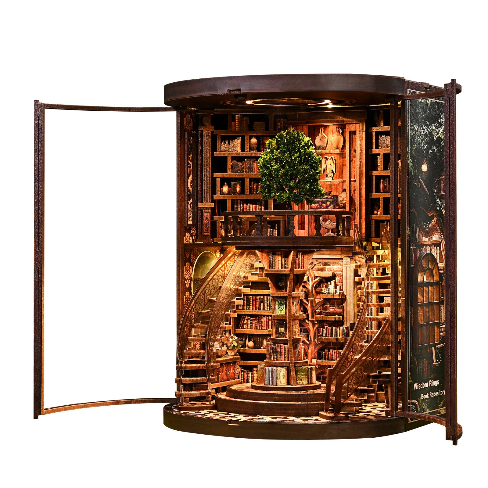Wisdom Rings Book Repository DIY miniature kit open angle view