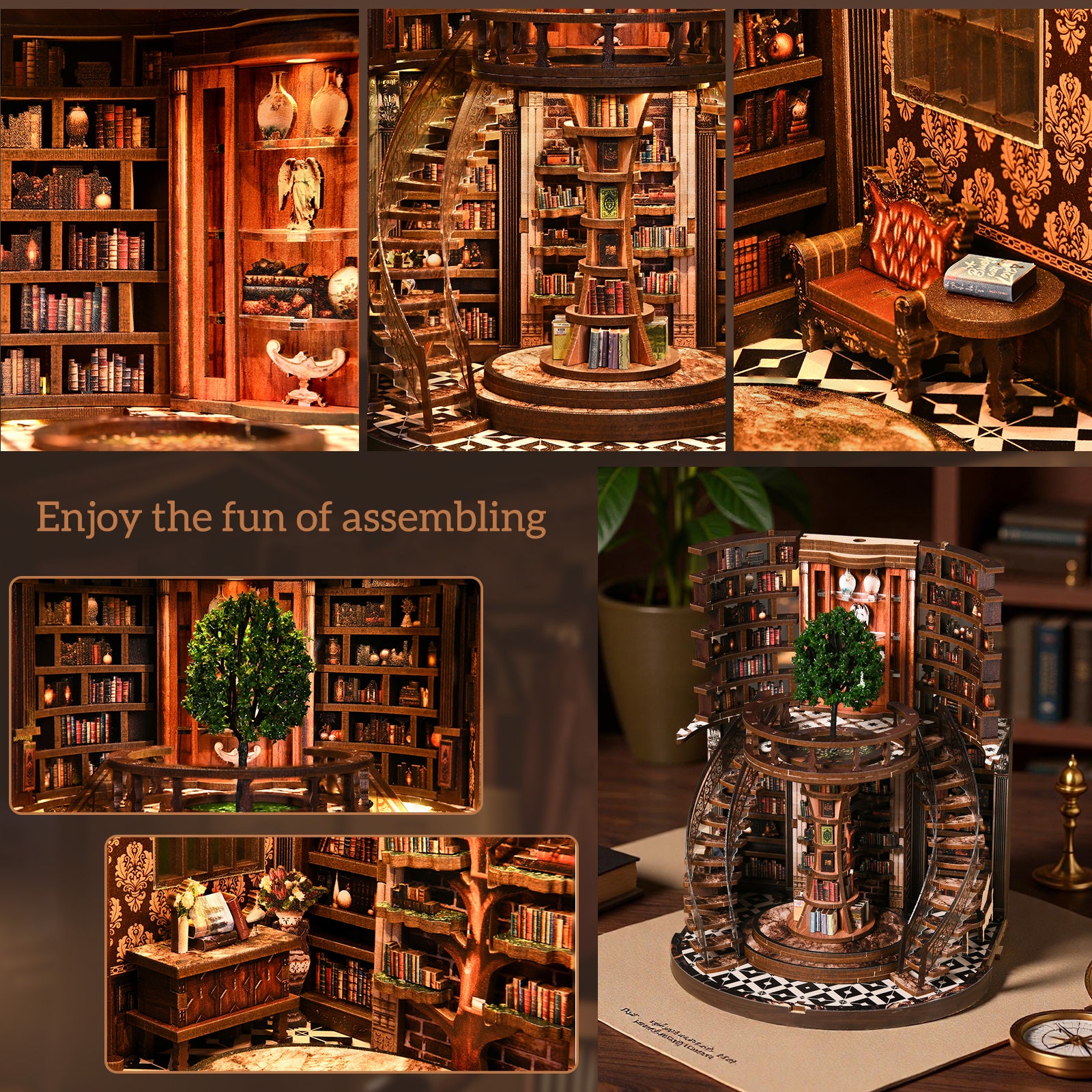 Wisdom Rings Book Repository DIY miniature kit assembly and display scene