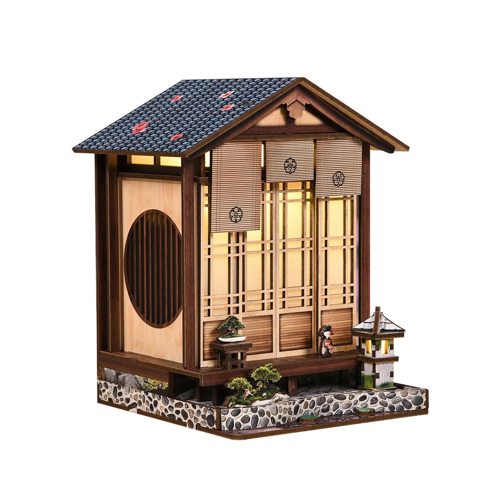 Moss-Lantern Harmony Garden DIY Miniature House Kit with LED Light - angle product view
