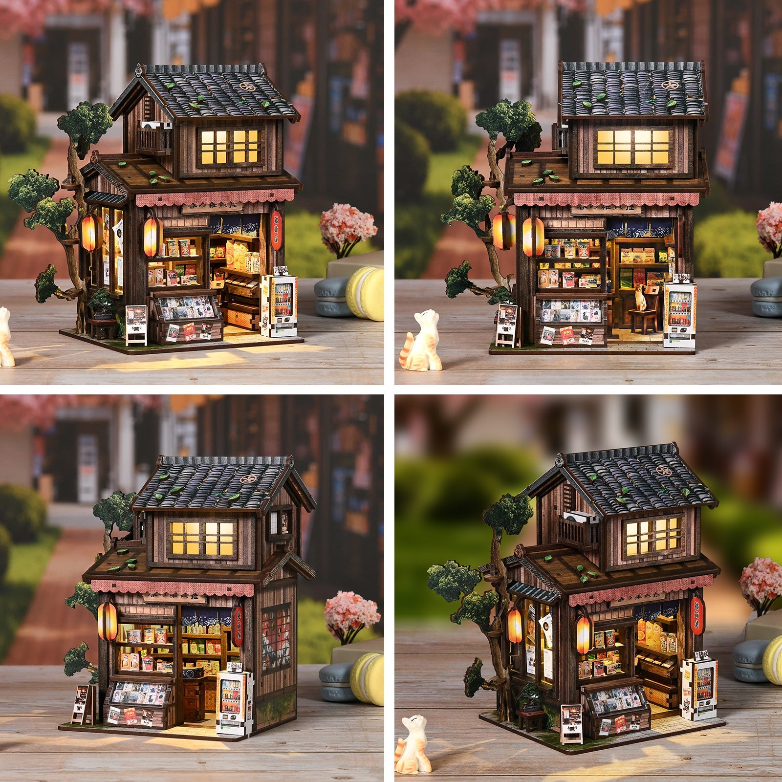 Kasuga Grocery Store DIY Miniature House Kit with LED Light - scene gallery