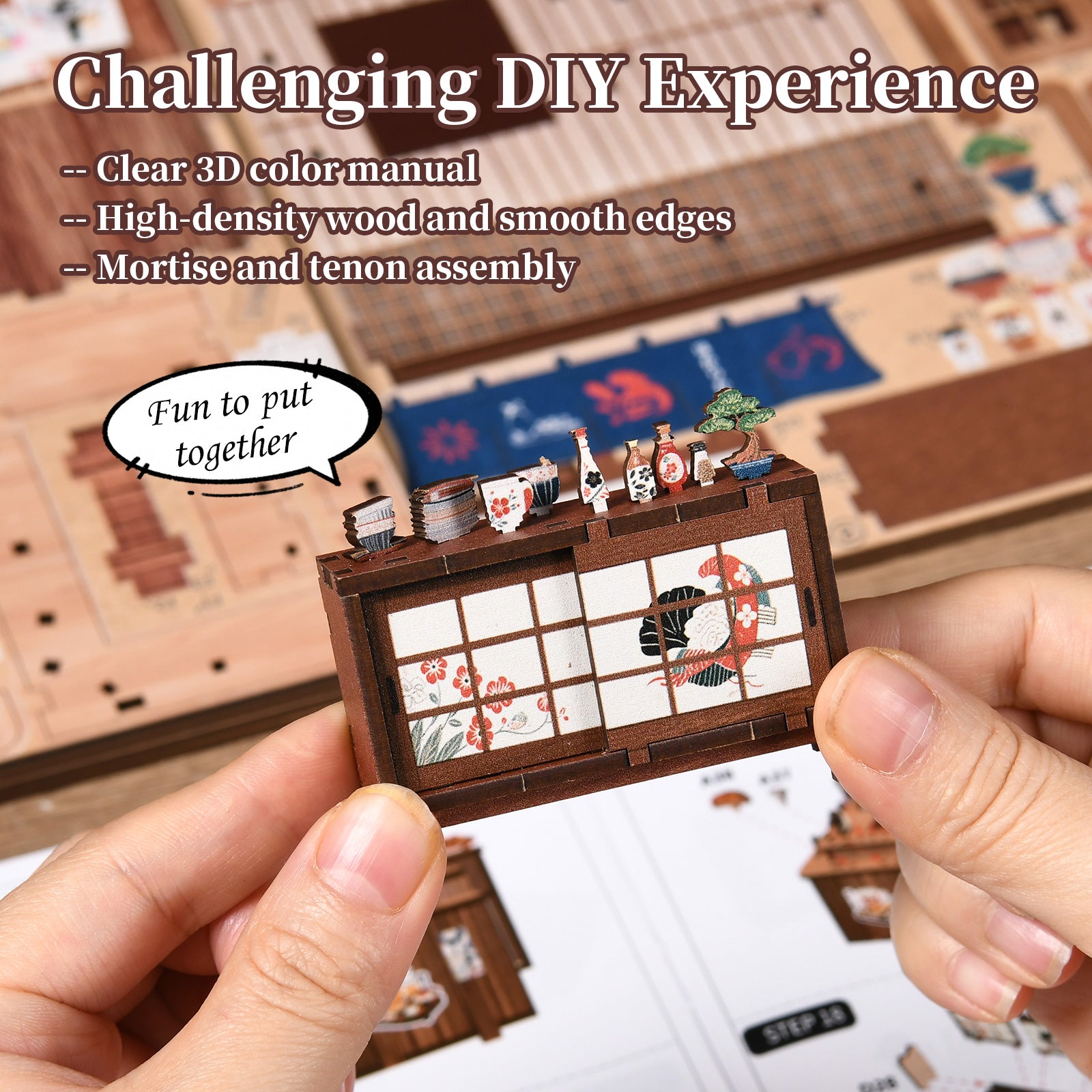 The Mellow Pub DIY Miniature House Kit with LED Light - assembly challenge