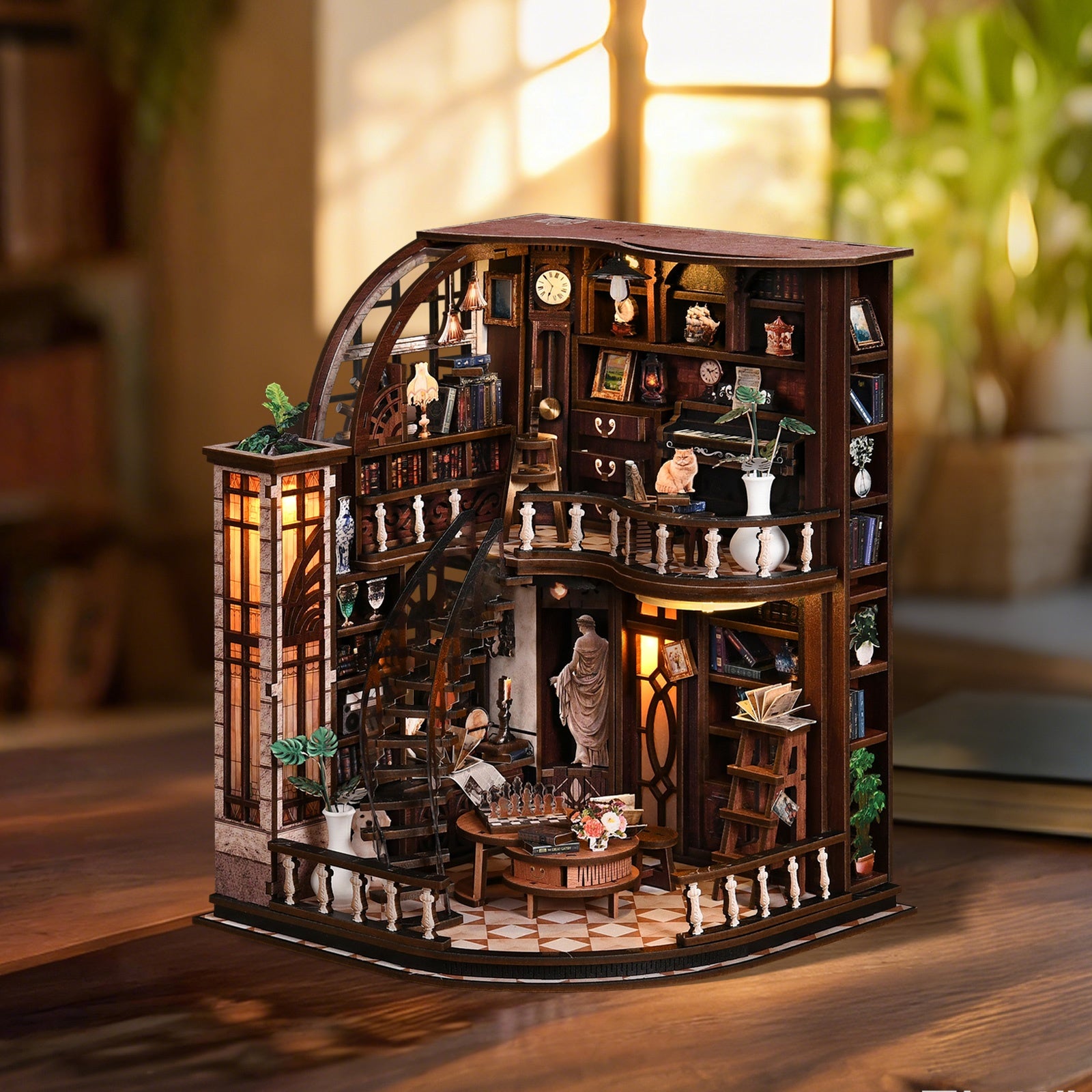 Bacchus Bookstore DIY Miniature Kit with LED Light - lifestyle scene