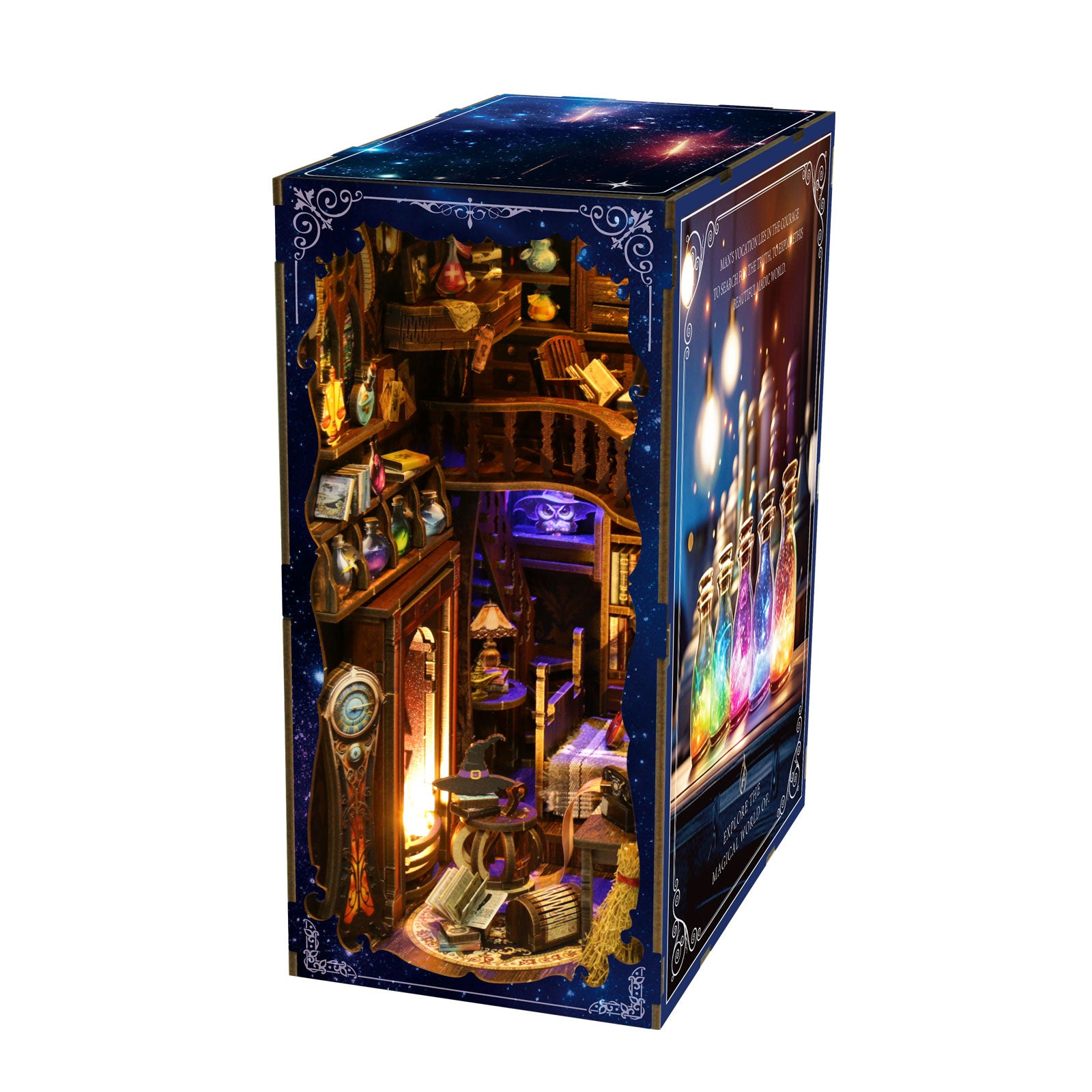 Magic Potion House DIY Book Nook Kit with LED Light - angle product view