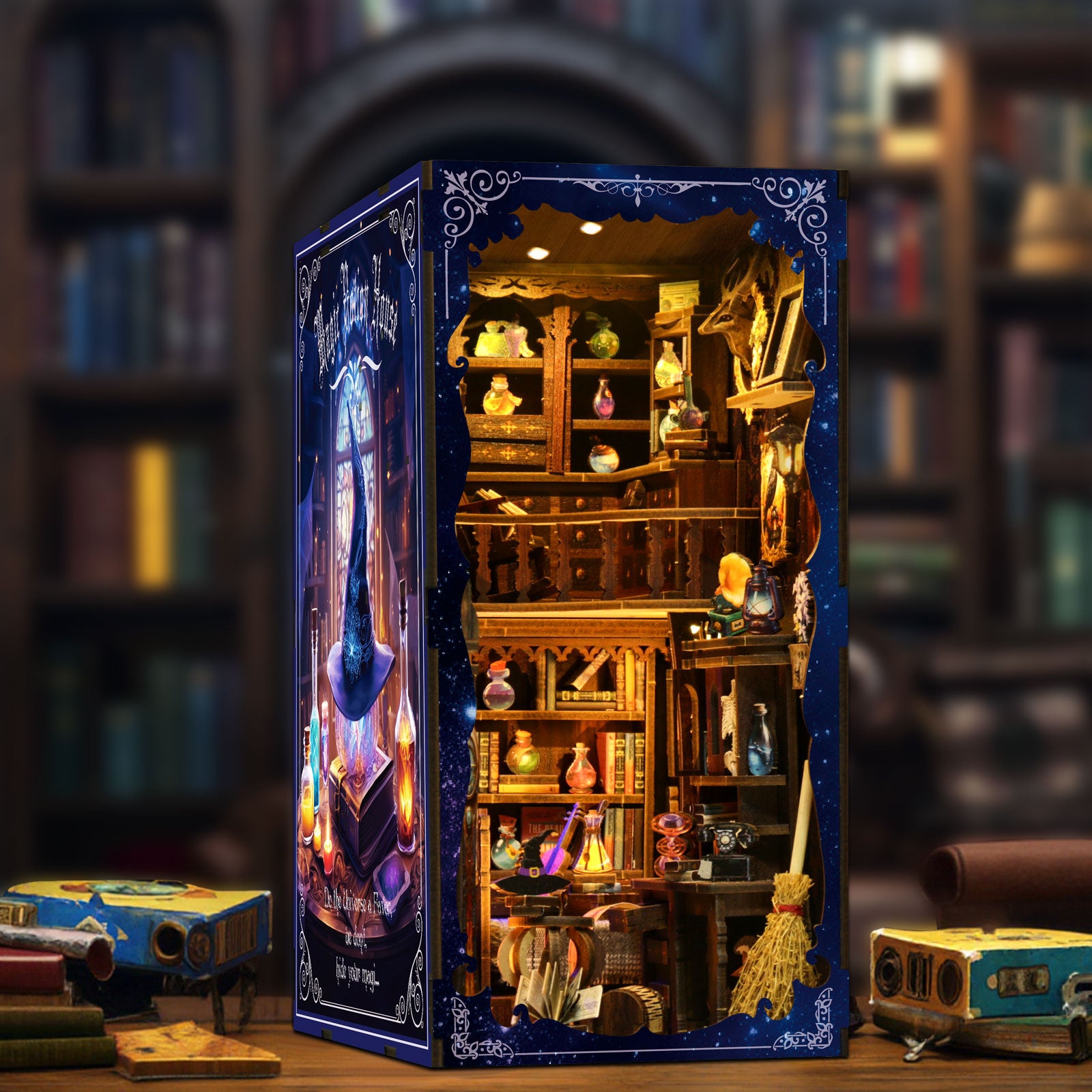 Magic Potion House DIY Book Nook Kit with LED Light - lifestyle scene
