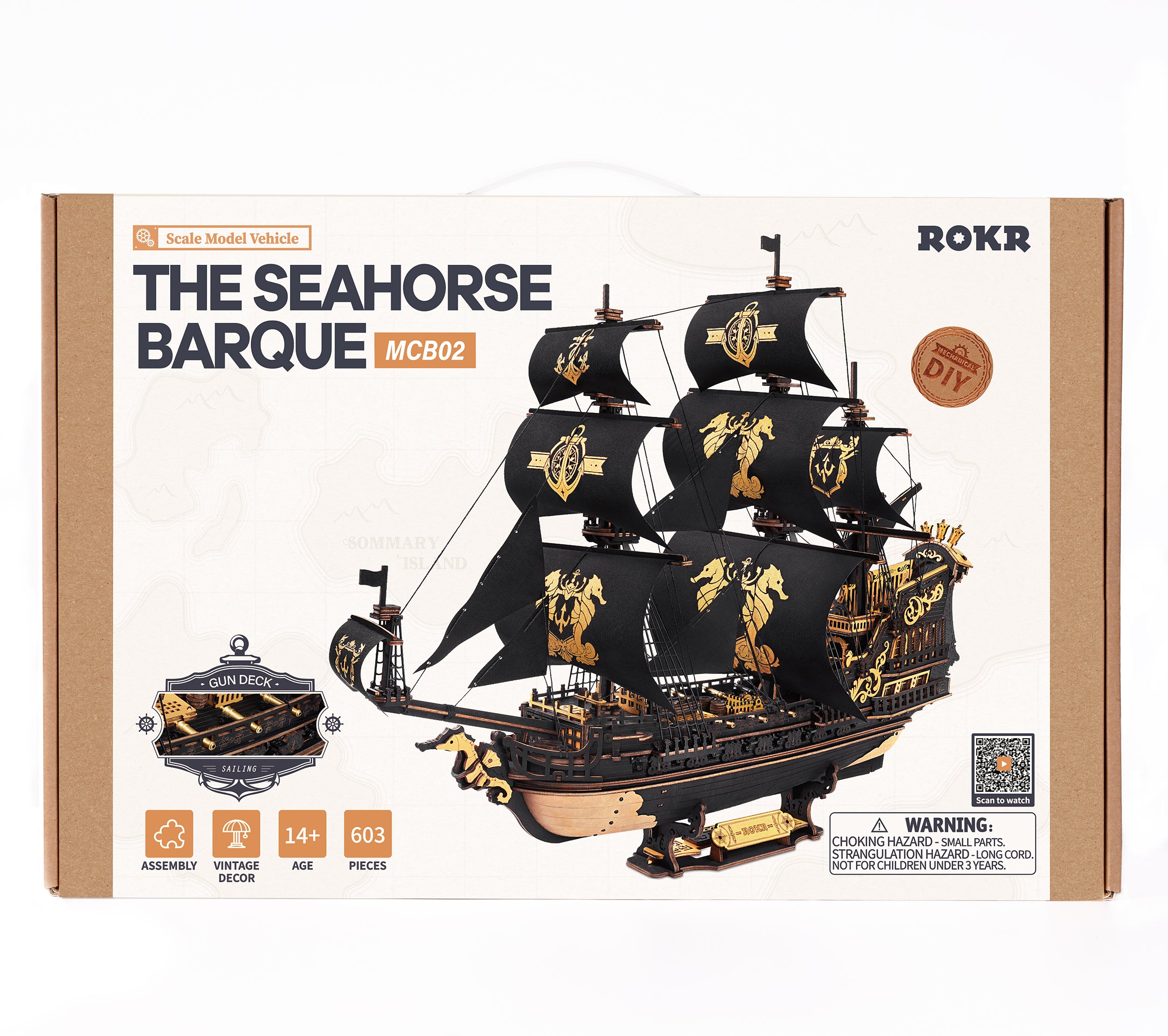 ROKR The Seahorse Barque 3D Wooden Puzzle MCB02