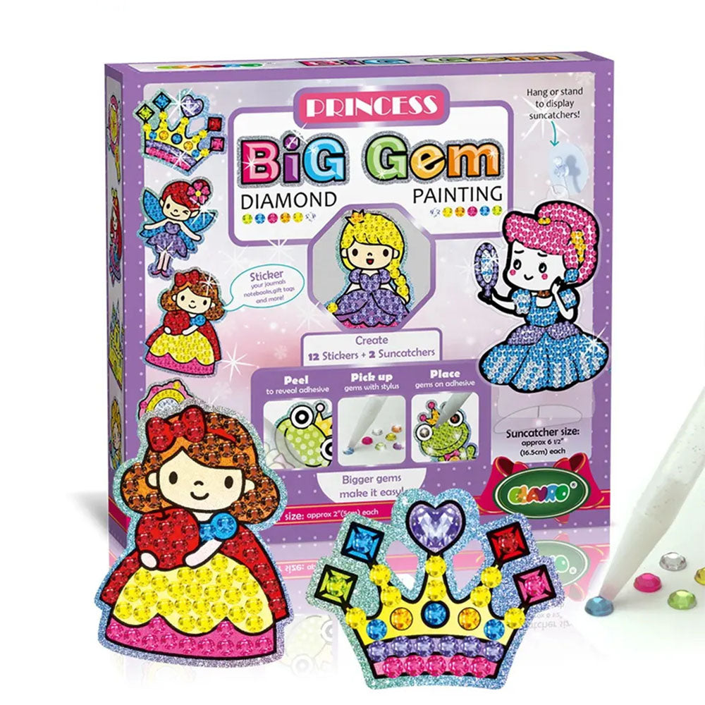 Magical Big Gem Painting DIY Arts and Crafts DIY Diamond Painting Stickers Kits for Kids Diamond Art Sticker Paint with Diamonds -Princess