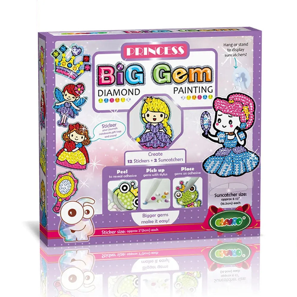 Magical Big Gem Painting DIY Arts and Crafts DIY Diamond Painting Stickers Kits for Kids Diamond Art Sticker Paint with Diamonds -Princess