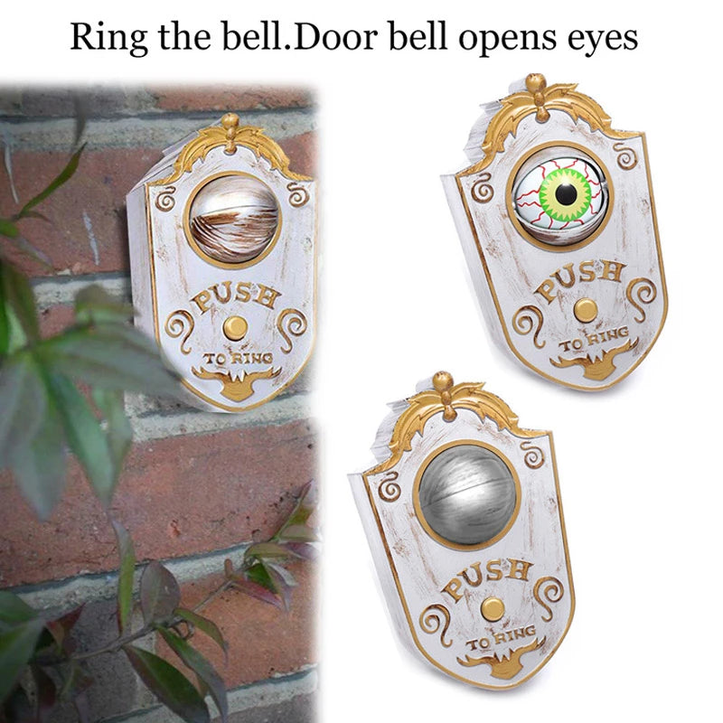 Halloween Doorbell with LED Lightup Eyes Creepy Sound Eyeball Doorbell Halloween Prop Spooky Toy Decoration Book Week Costume