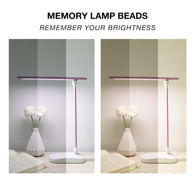 3 Color Stepless Dimmable Touch Foldable Table Lamp Led Bedside Reading Eye Protection Night Light DC5V USB Chargeable