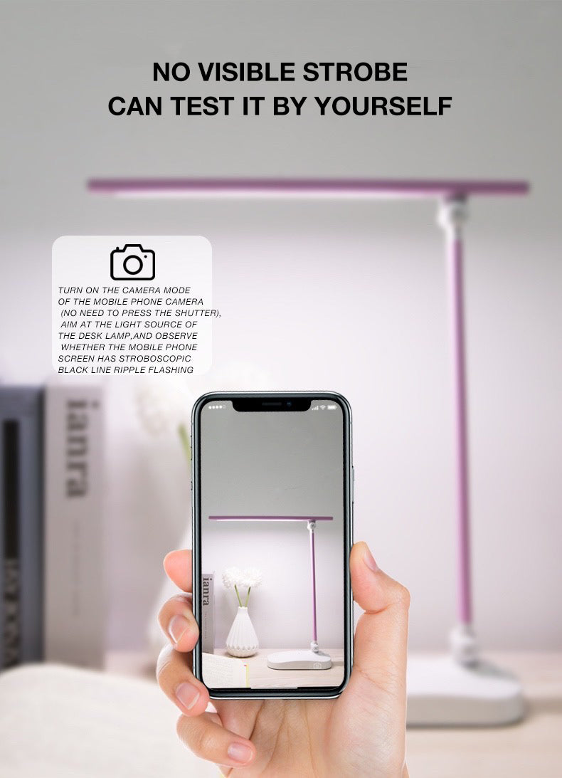 3 Color Stepless Dimmable Touch Foldable Table Lamp Led Bedside Reading Eye Protection Night Light DC5V USB Chargeable