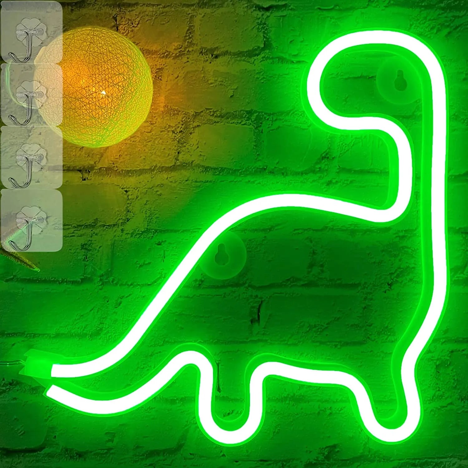Cute LED Dinosaur Neon Light Wall Decorative Dinosaur Theme Birthday for kids  Neon Sign Night Lamp